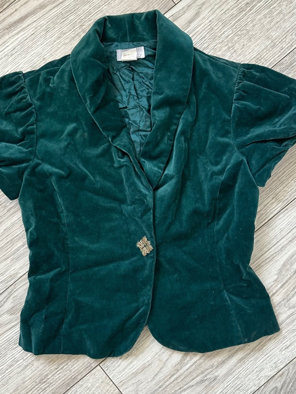 symmetry short sleeve blazer - green Forest green velvet I Size 4